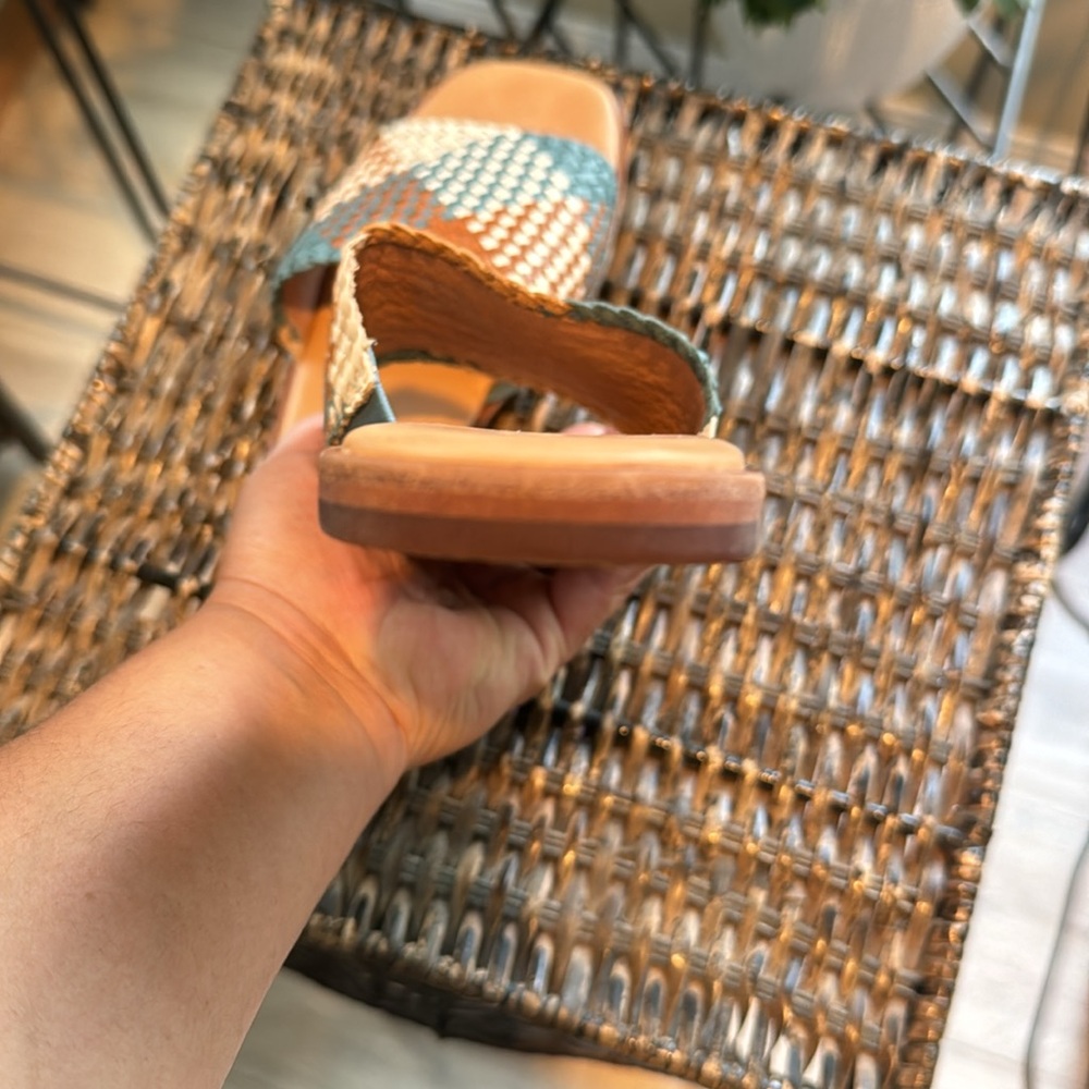 Madewell Lianne Woven Leather Multi Color Slip On Slide Sandals Size 7 - Picture 7 of 9